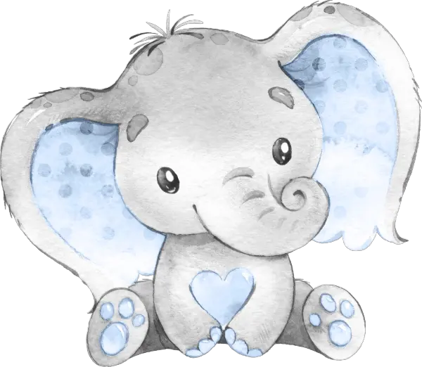 Watercolor Baby Elephant Clipart