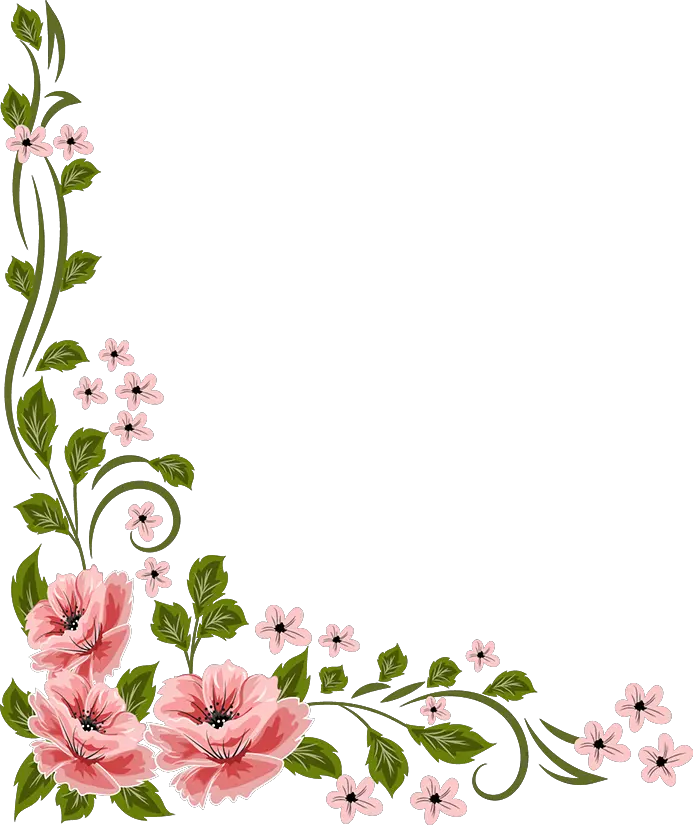 Marcos Vector Floral Flores Png Vector- Flower Corner Border Design Png