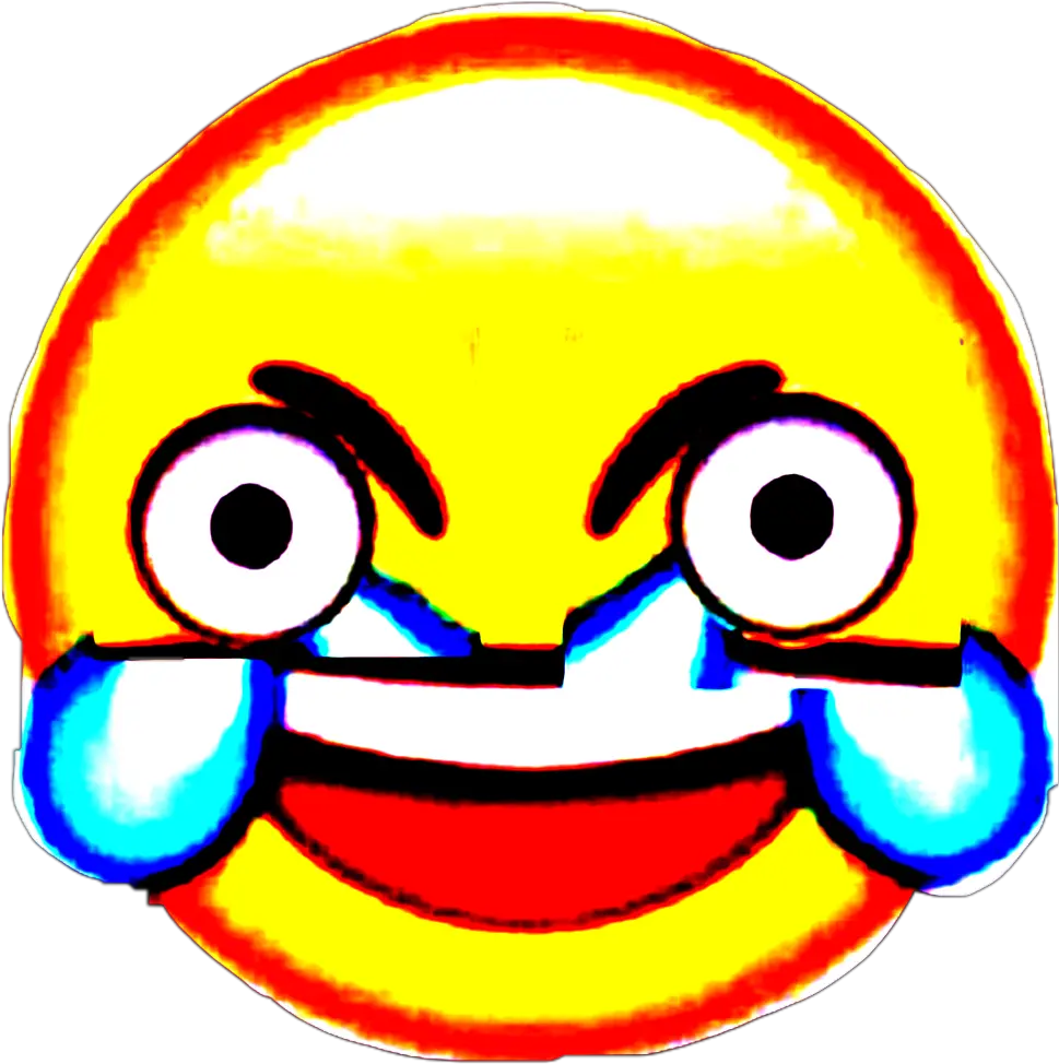 laugh cry deepfry laughingemoji b deepfriedmemes Crying Laughing Emoji Deep Fried