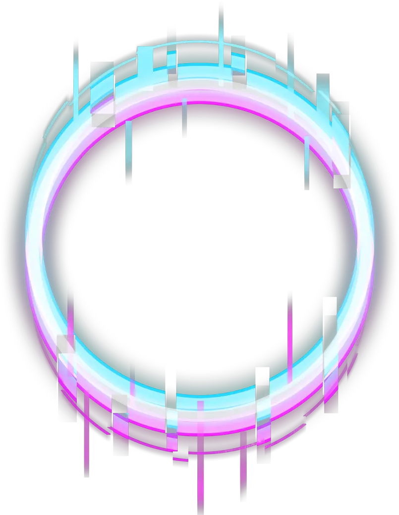 circle round glitch border neon error geometric Neon Circle Glitch Png