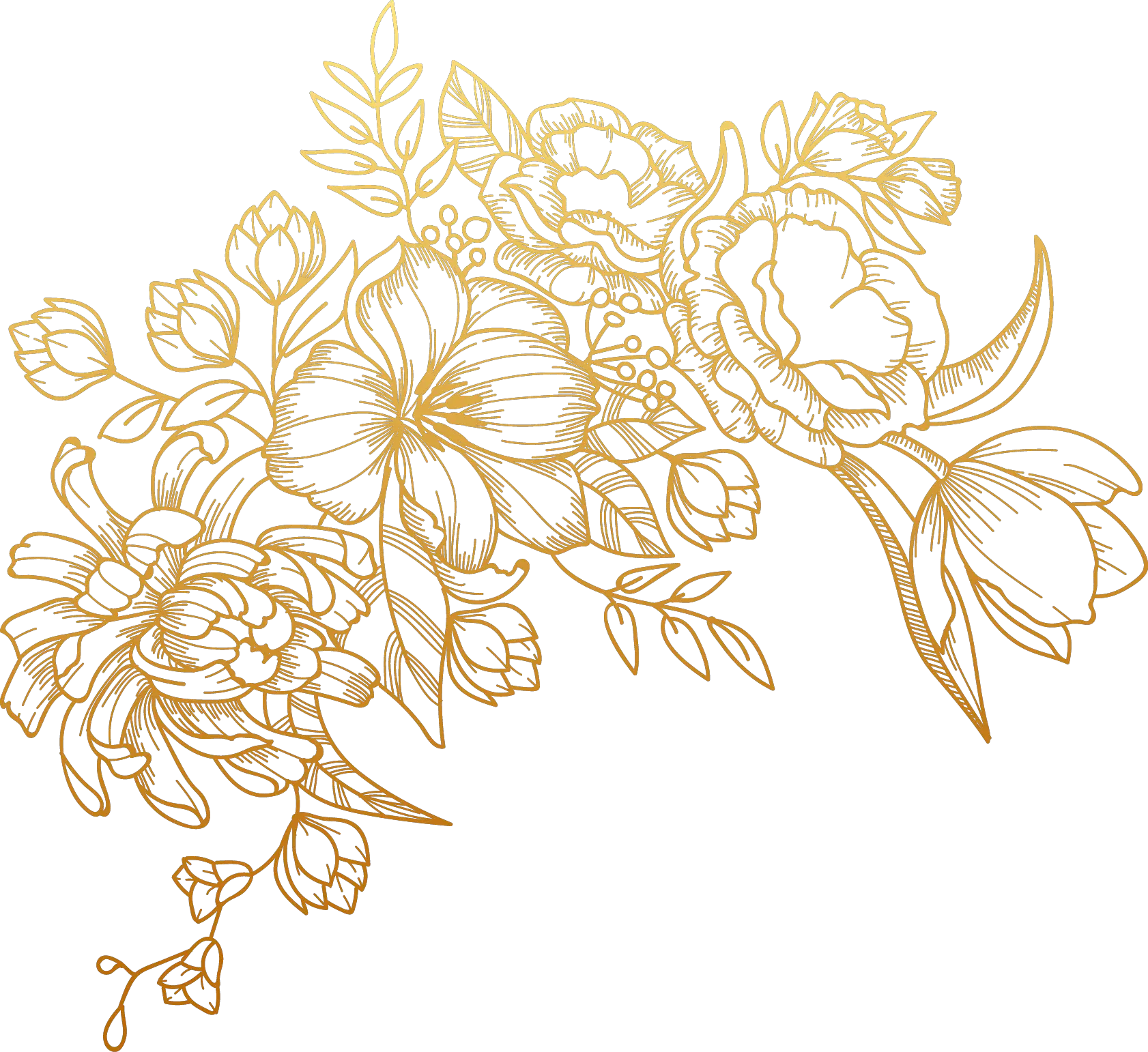 Golden Flower Painted Euclidean Vector Flowers Clipart Gold Flower Png