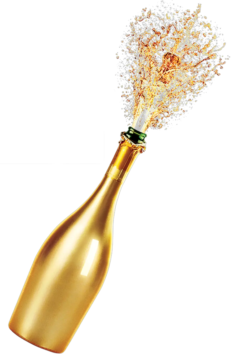 Transparent Champagne Pop Png Gold Champagne Bottle Png