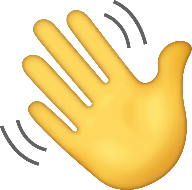 Transparent Waving Hand Emoji