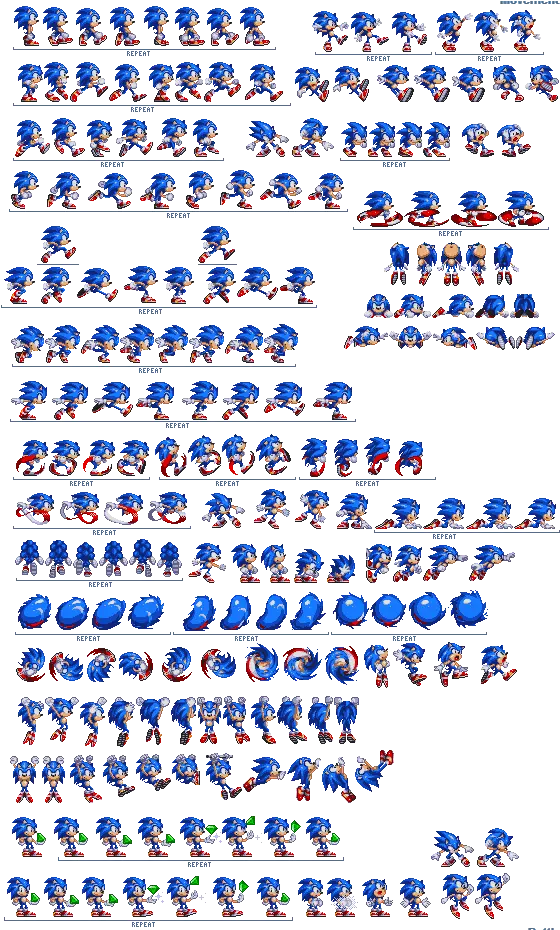 Sonic Sprite Sheet Transparent