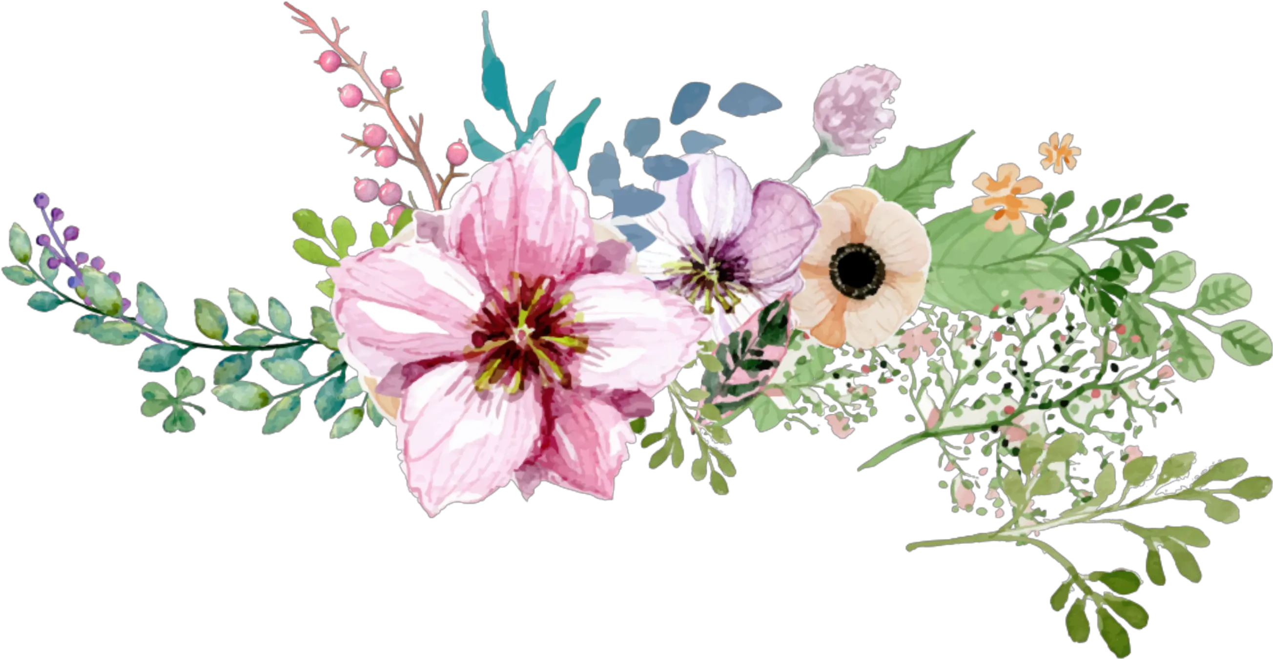 Transparent Flowers Png Tumblr Transparent Watercolor Flower Border