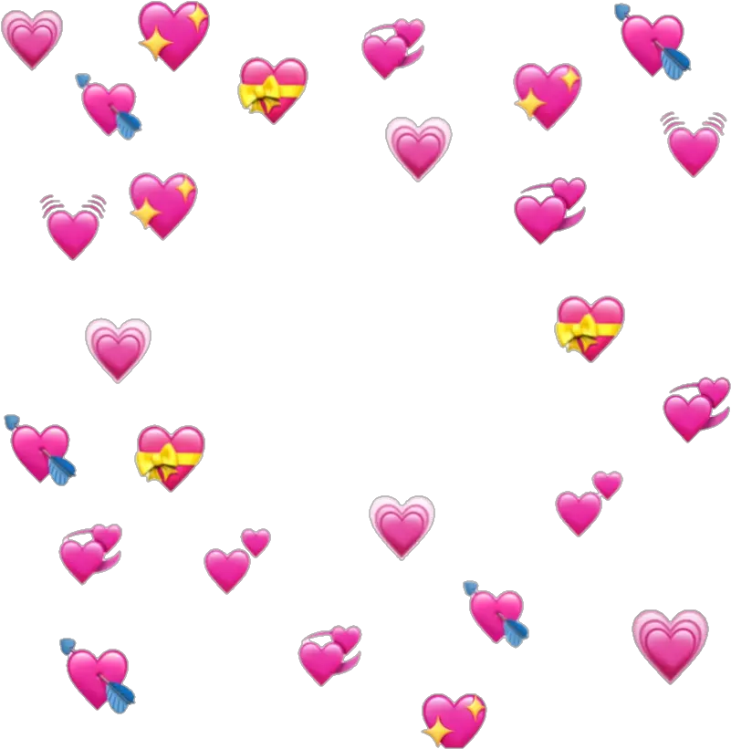 hearts pink love corazones rosa emoji amor bunchofhearts Transparent Heart Emoji Meme Png