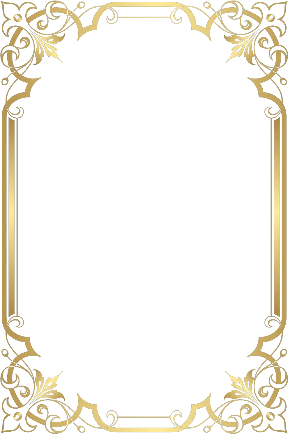 High Resolution Golden Border Png