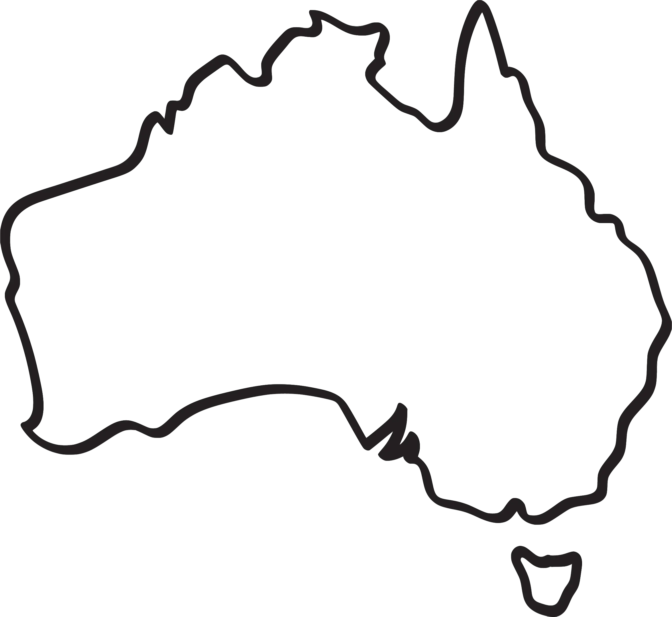 Vector Map Australia Drawing Free Download Png Hd Clipart Sketch Of Australia Map