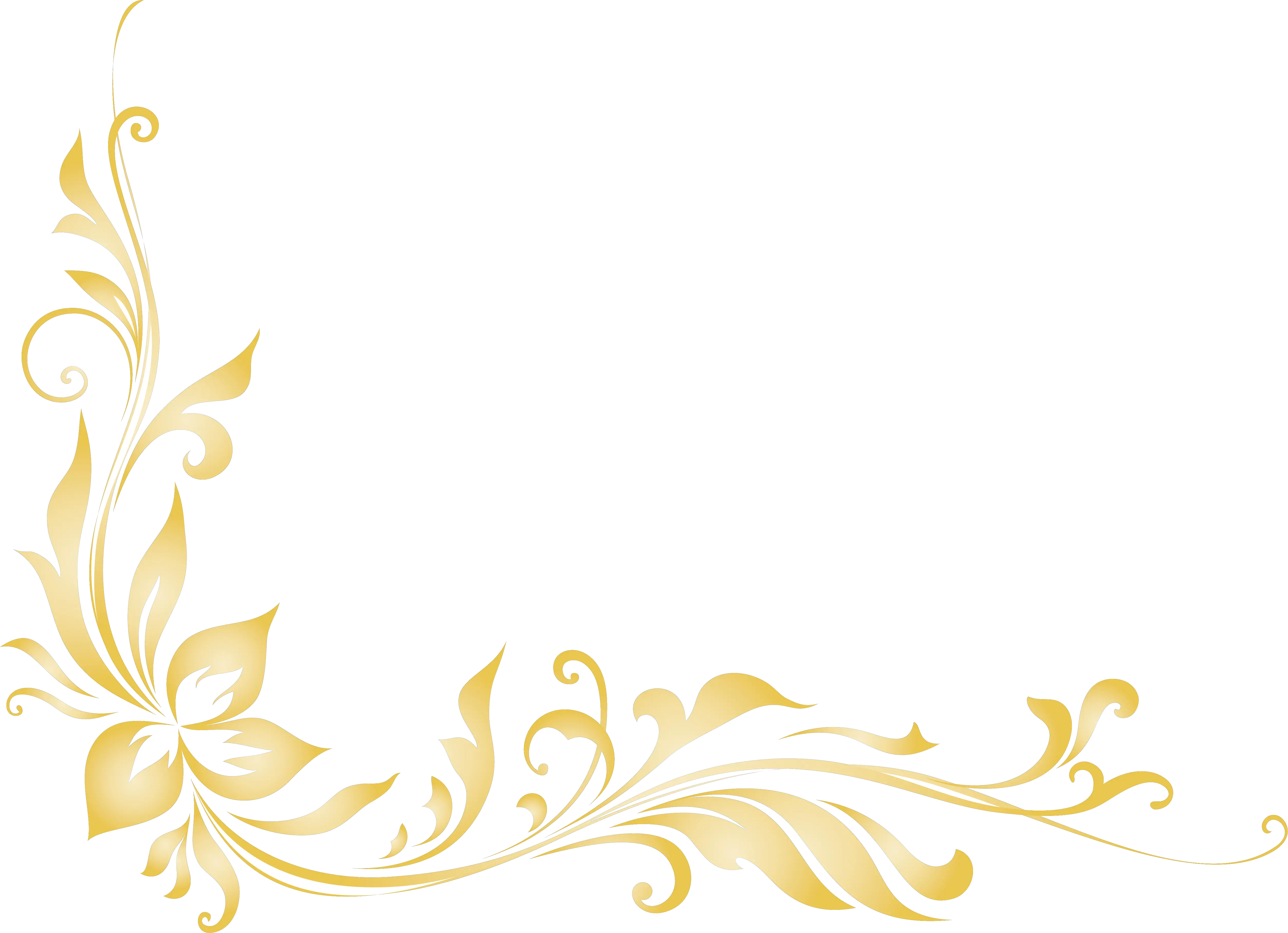 Golden Floral Border Png