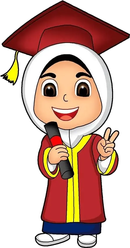 Gambar Toga Wisuda Kartun Anak Muslim Png Download Muslim Graduation Cartoon