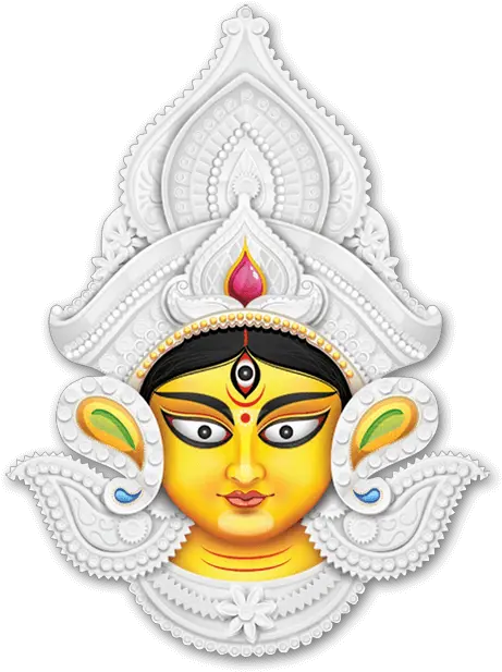 The Face Of Goddess Durga Logo Durga Maa Png