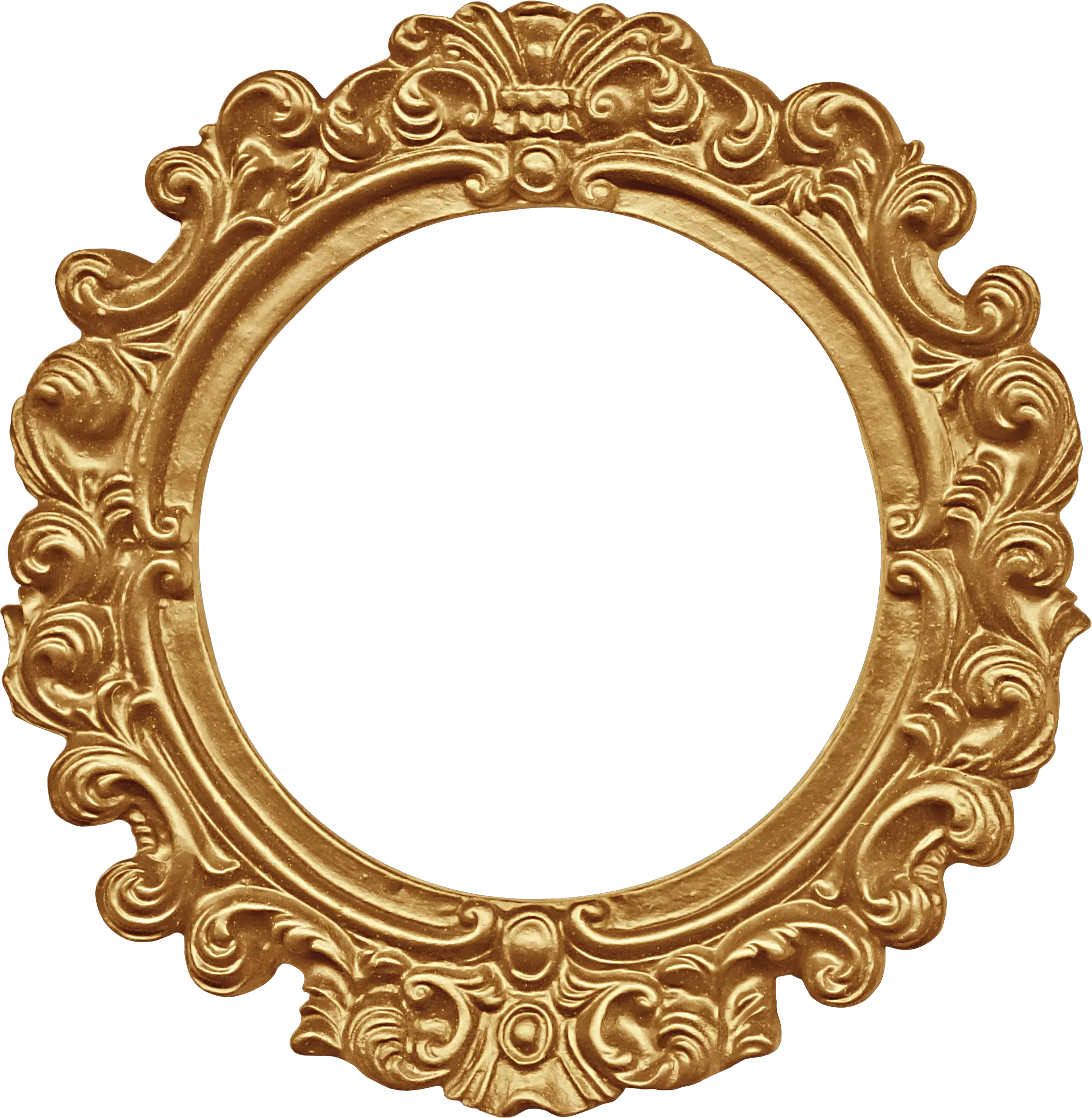 Mirror Vector Circle Frame Vintage Gold Round Frame