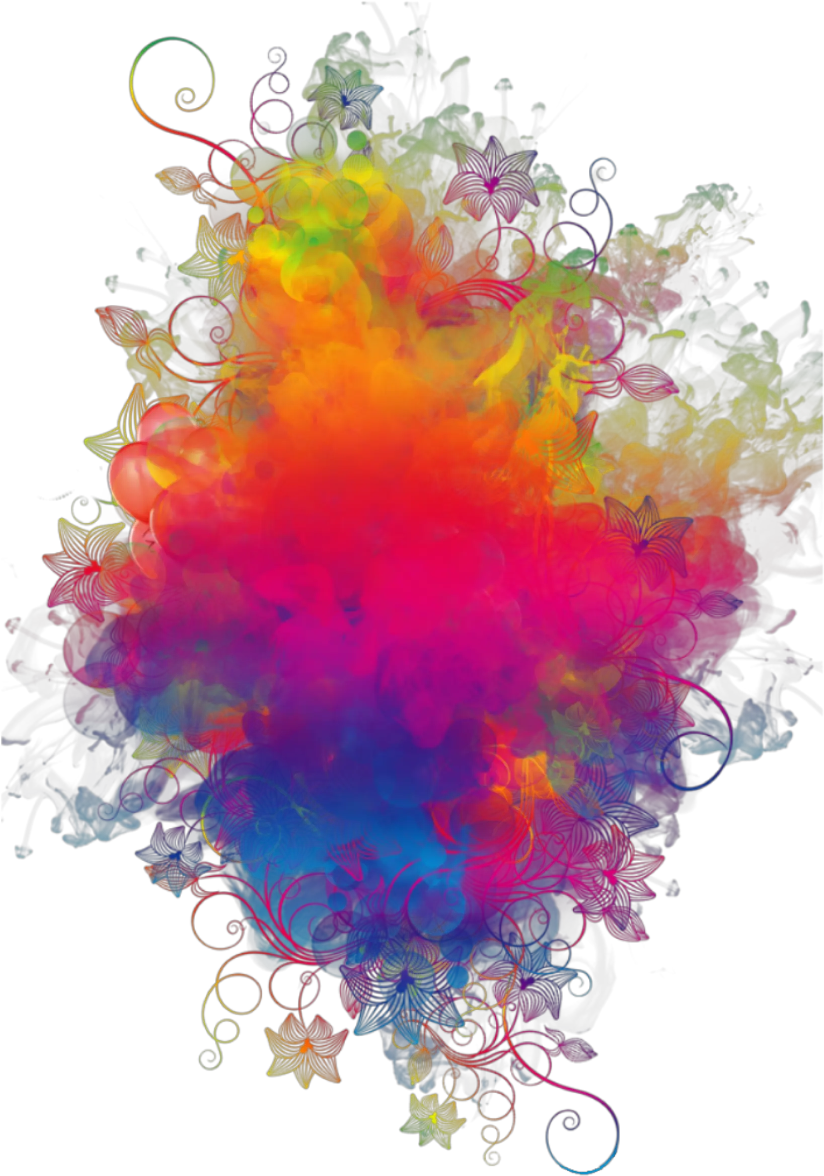 Boom Smoke Colorful Watercolor Rainbow Flowers Colorspl Colorful Smoke Background Png