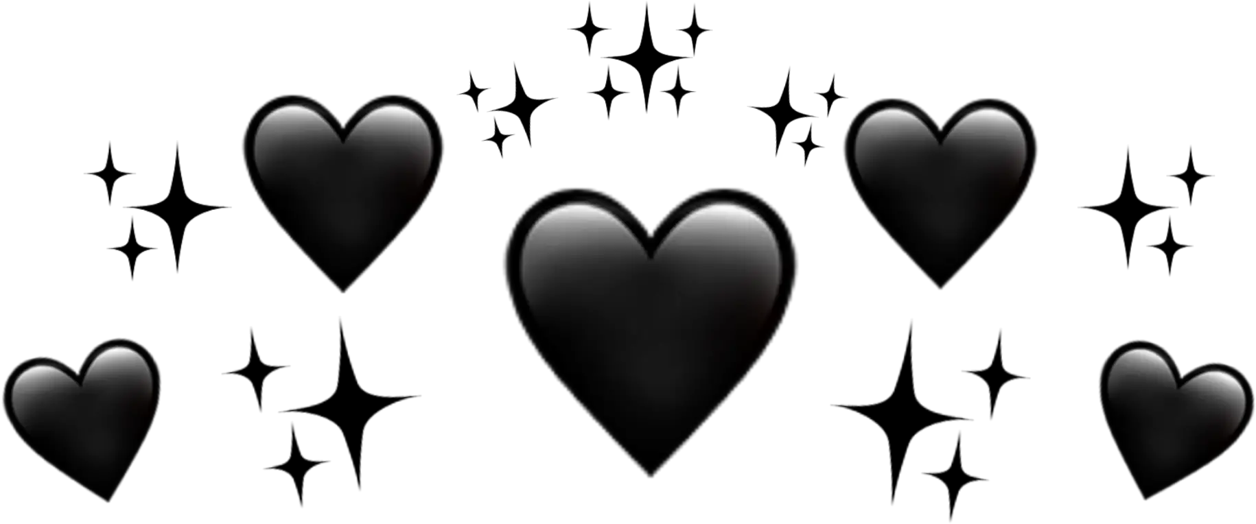 heart hearts heartcrown crown black blackheart Black Heart Crown Png