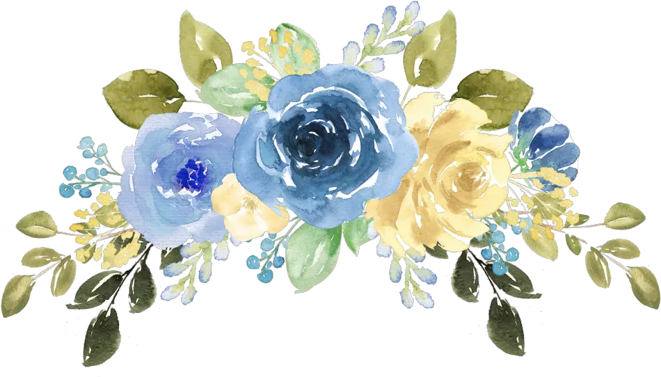 Blue Watercolor Flowers Png