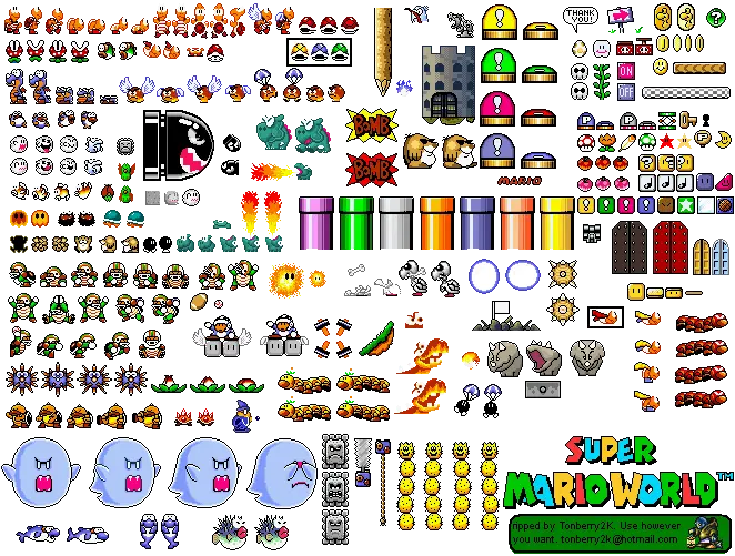 Super Mario World Sprite Png All Super Mario World Blocks