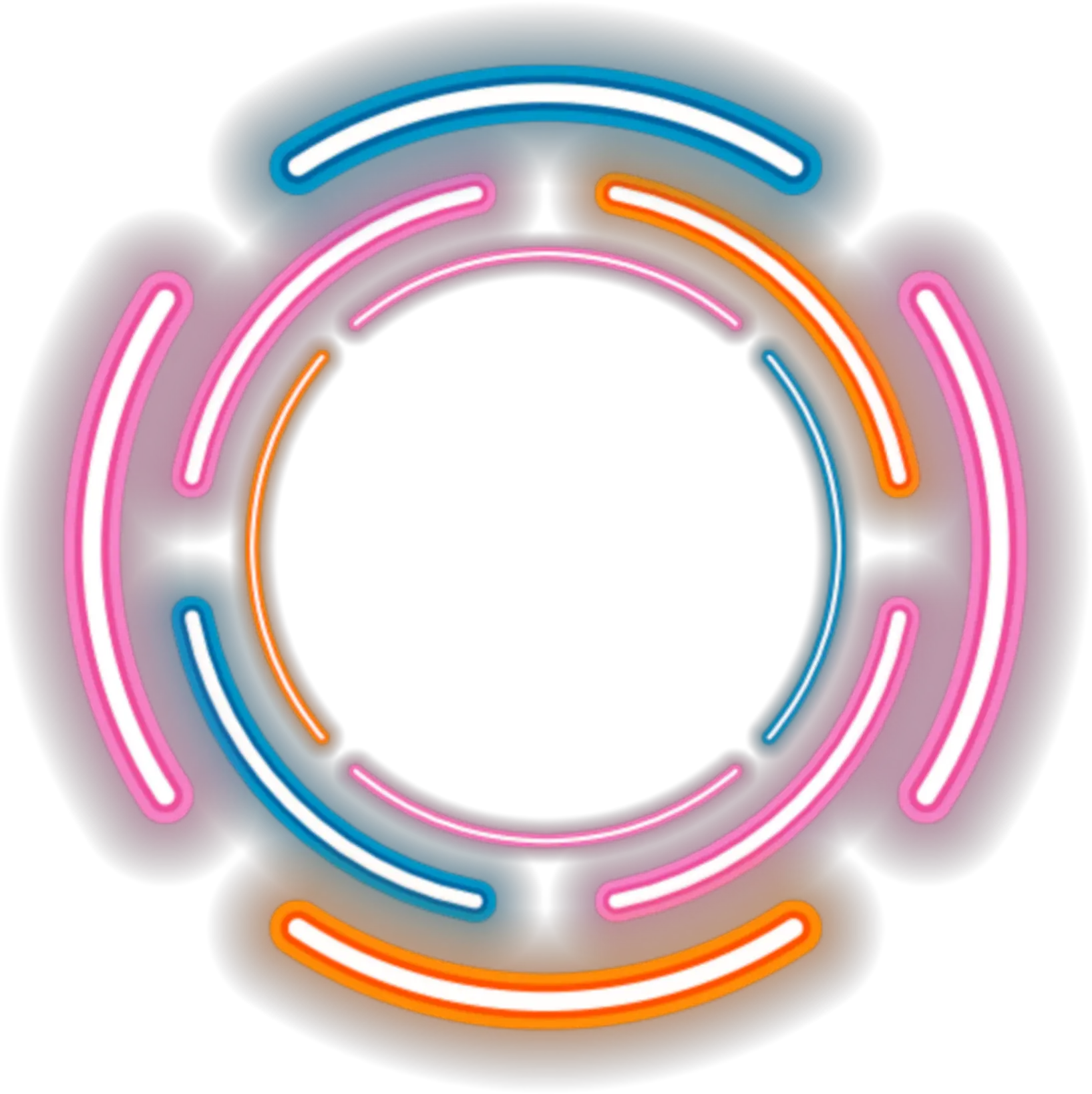 neon round circle rounds yuvarlak frame frames Transparent Neon Circle Png