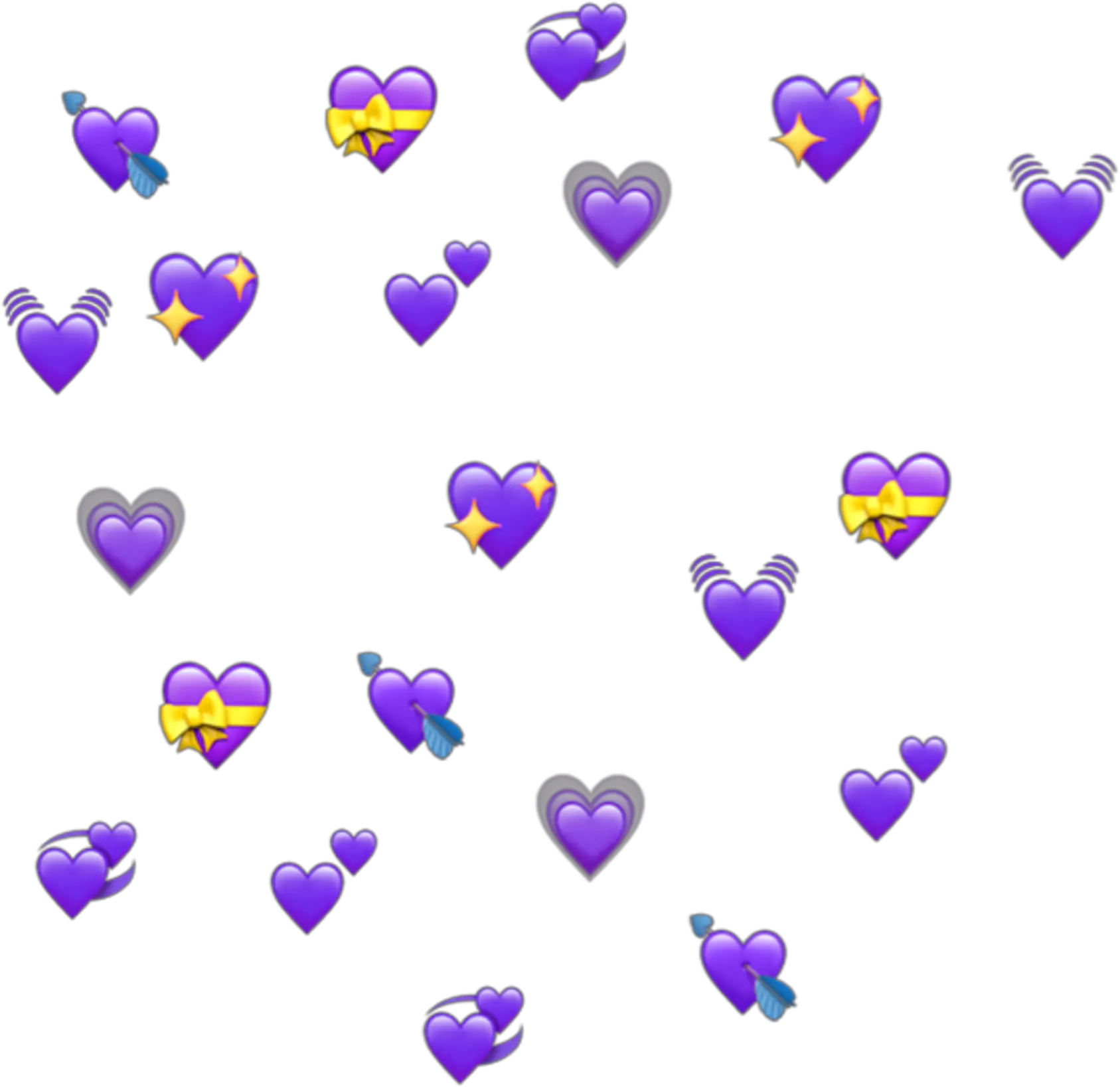 Overlay Heart Emojis Png