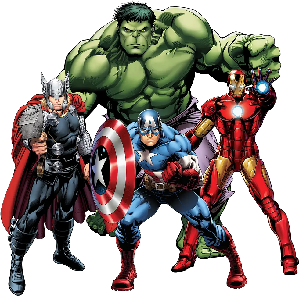 Transparent Vingadores Png Hulk Captain America Iron Man Thor