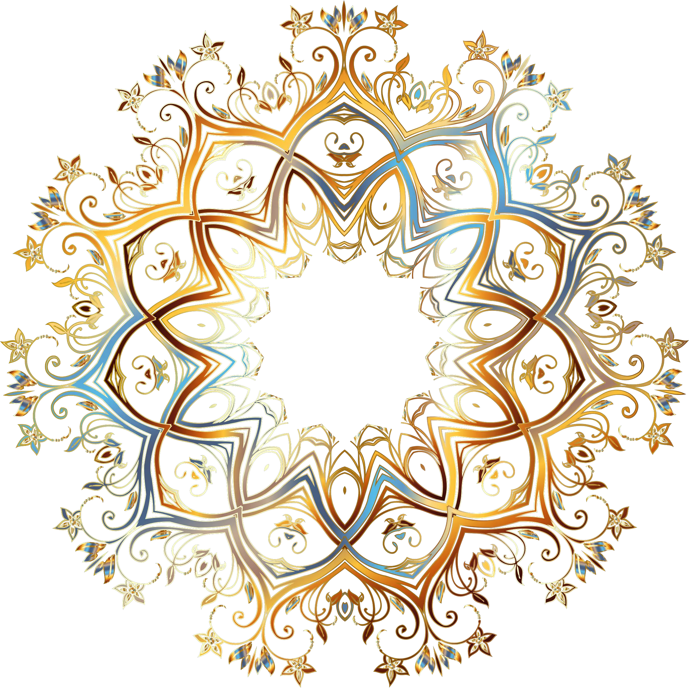 Ornament Clipart Circle Arabic Ornament Gold Png