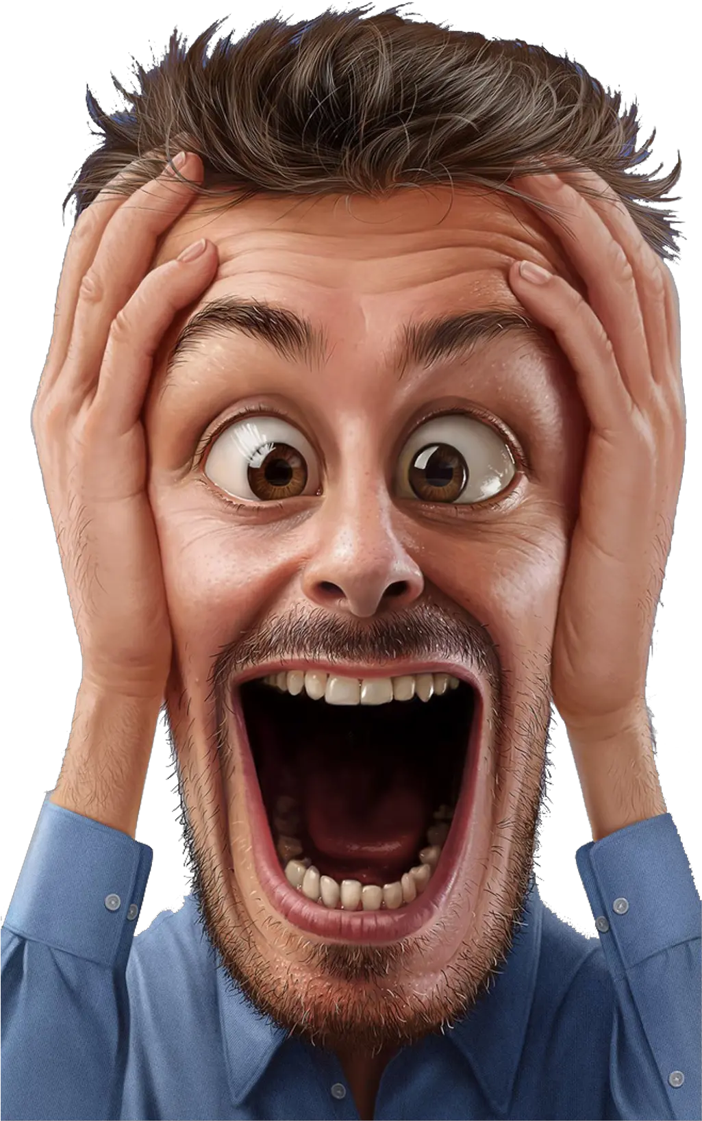 man crazy faces scream fantasyart fantasy fairytale Surprised Face Png