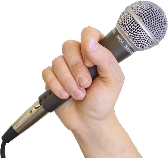 Clip Art Hand Holding Mic Hand With Microphone Png