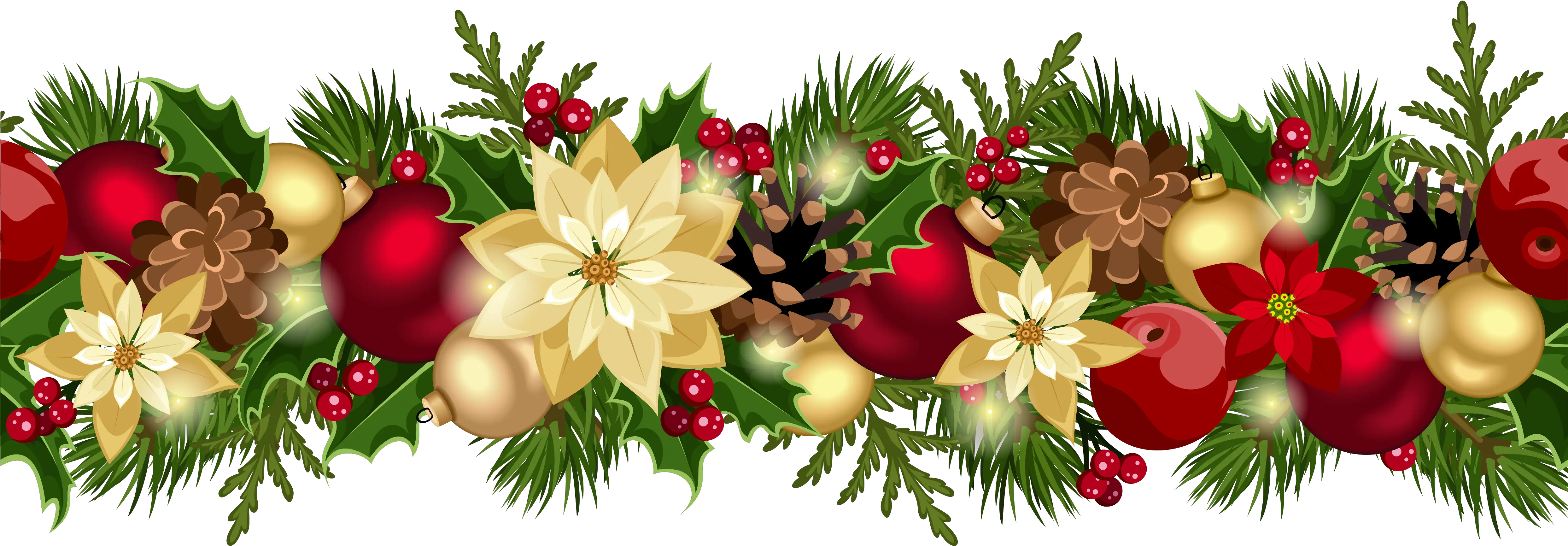 Christmas Garland Border Png Transparent Christmas Top Border