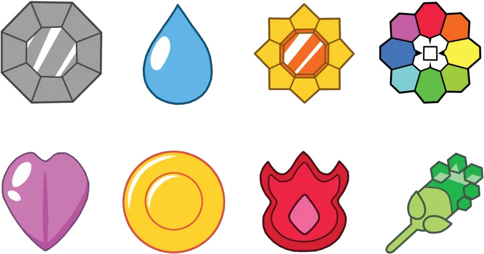 Transparent Kanto Badges Png Kanto Pokemon Gym Badges