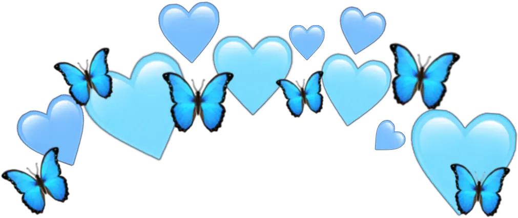 heartjoon heartcrown heart crown blue butterfly Heart