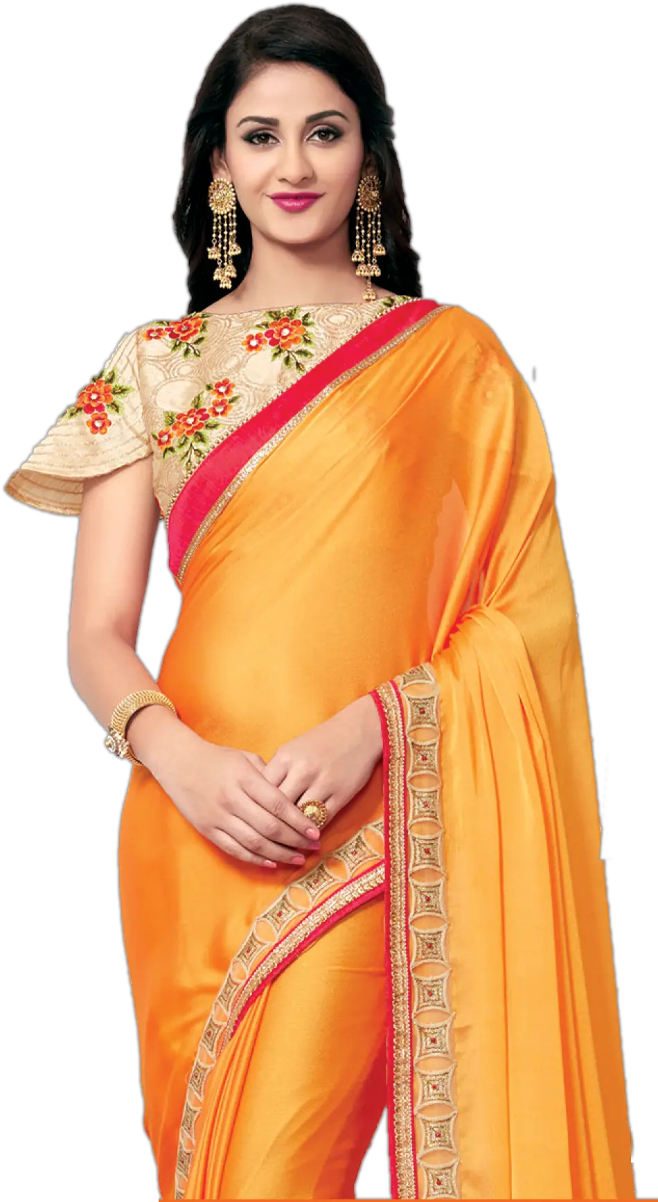 Beautiful Saree Model Png Transparent Image Transparent Saree Model Png