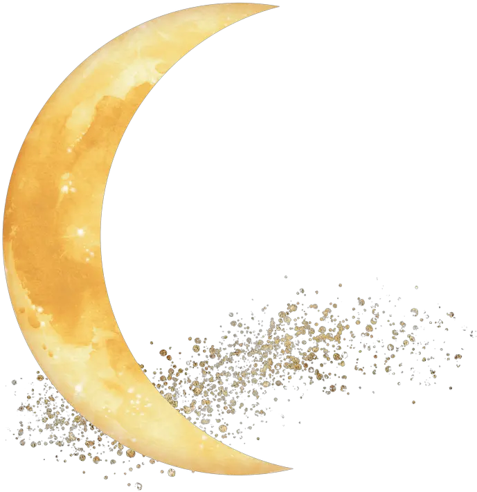 Transparent Gold Crescent Moon