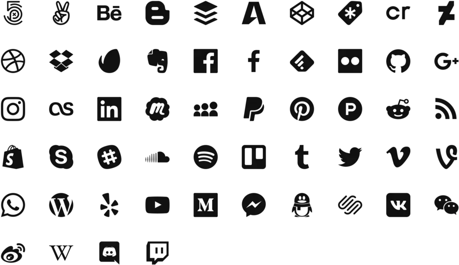 Black Social Media Icons For Email Signature