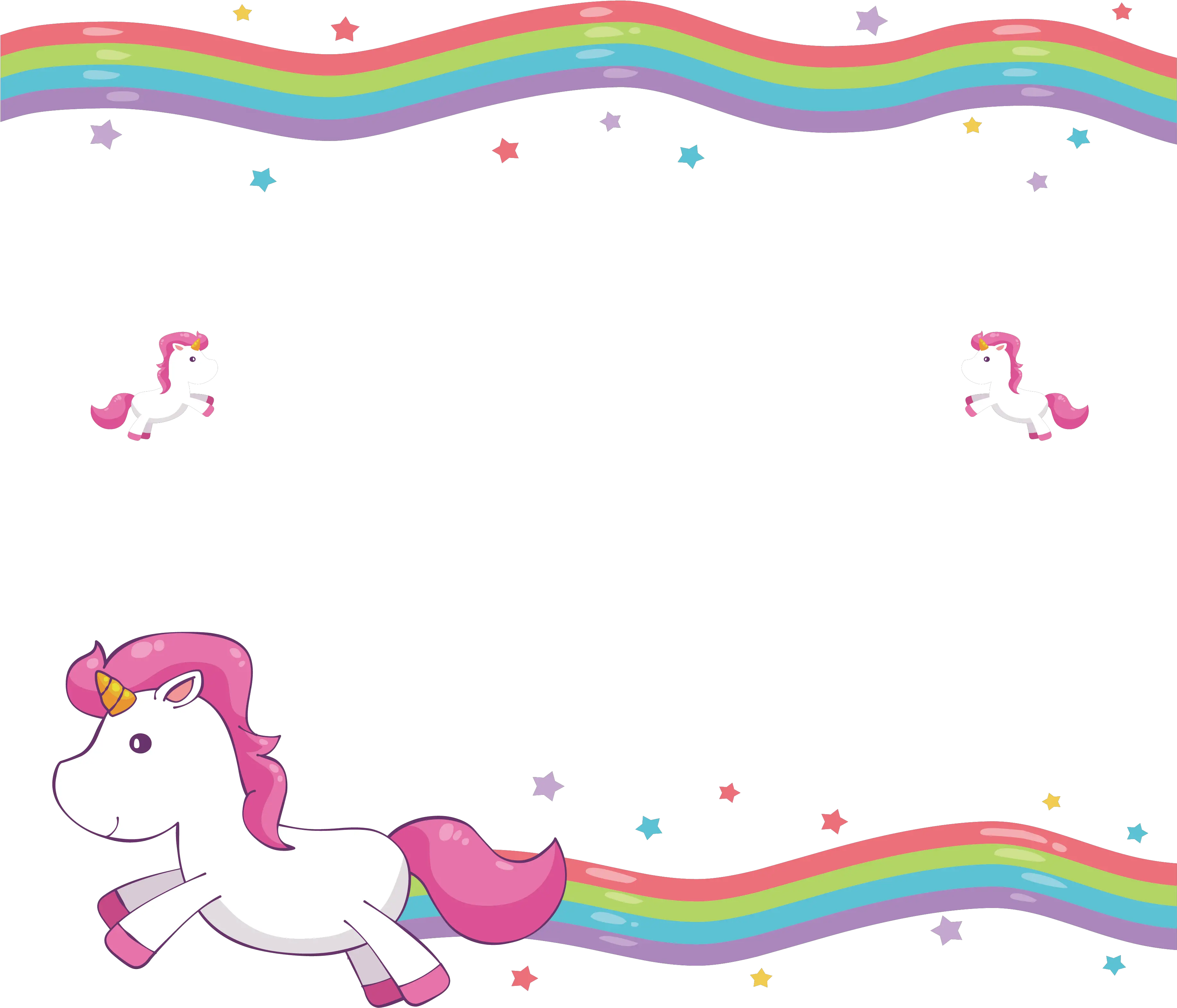 Clipart Rainbow Borders Unicorn Frame Png