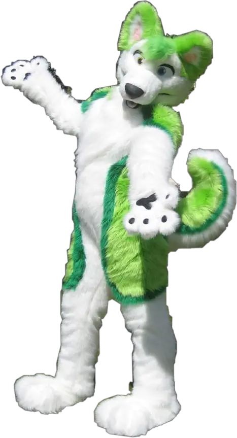 furries furry fursuit fursona freetoedit Green Wolf Mascot Costume