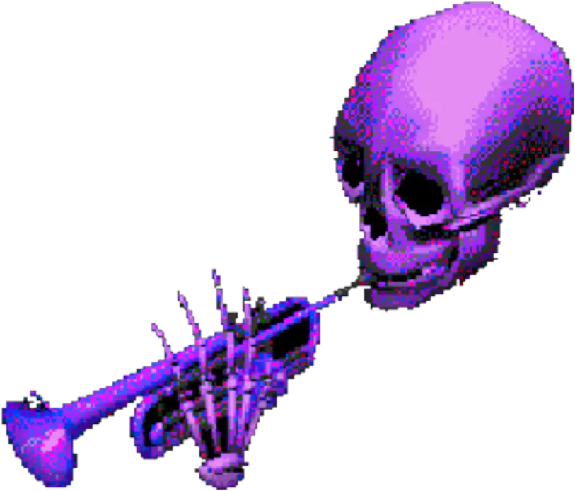 skeleton 
trumpet 
vaporwave
aesthetic Trumpet Vaporwave