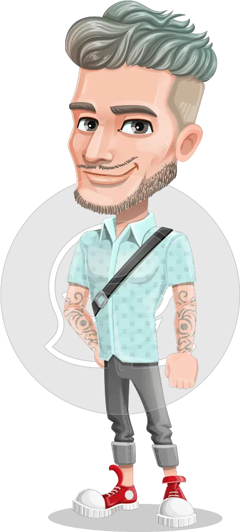 Attractive Man With Tattoos Cartoon Vector Character Cartoon