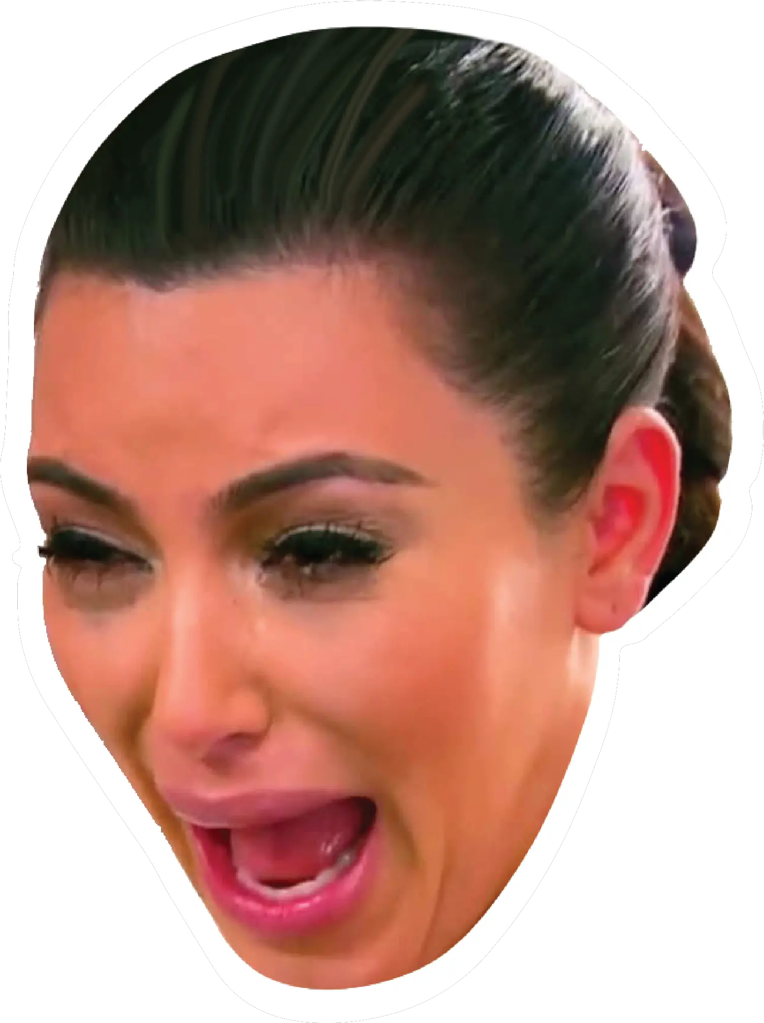 Crying Kim Celebrity Head Sticker Kim Kardashian Crying Sticker