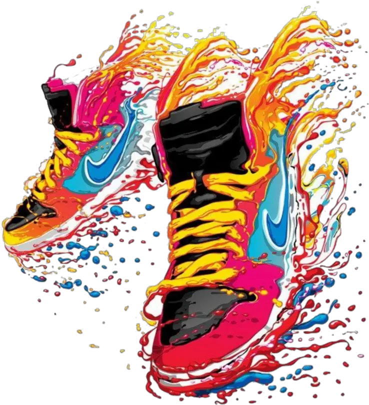 T-shirt Watercolor Sneakers Shoes Nike Free Download Design Vector T Shirt Png