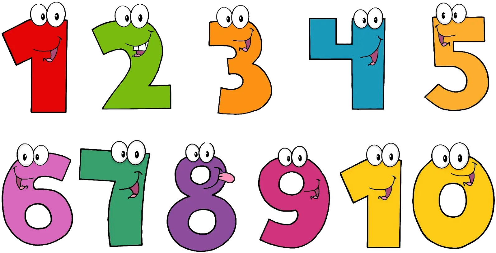 1 To 10 Numbers Transparent Background Cartoon