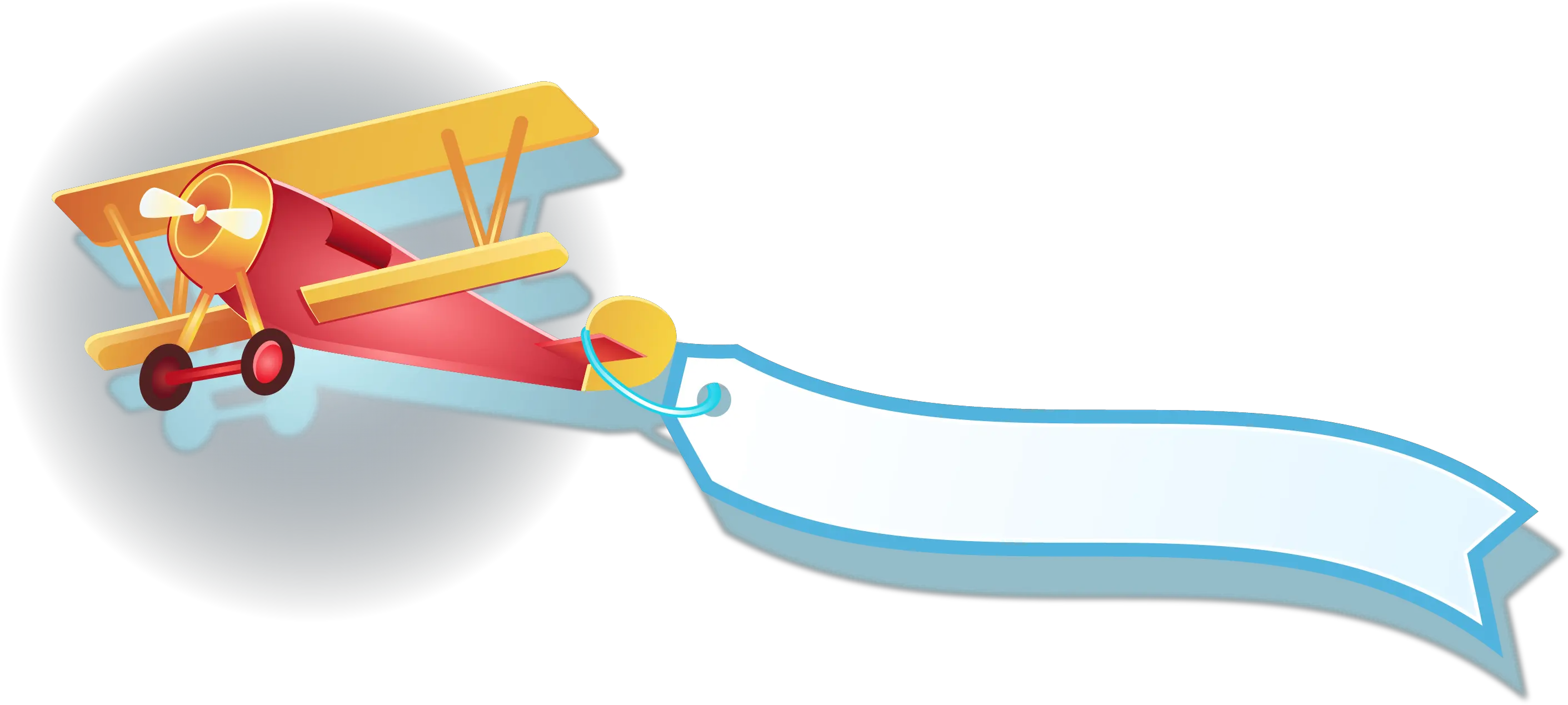 Transparent Vintage Airplane Clipart No Background Cartoon Plane With Banner Png