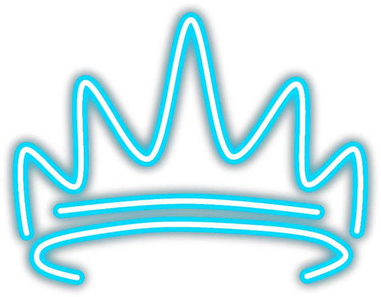 neon glow crown blue hat freetoedit mimi sticker Graphic Design