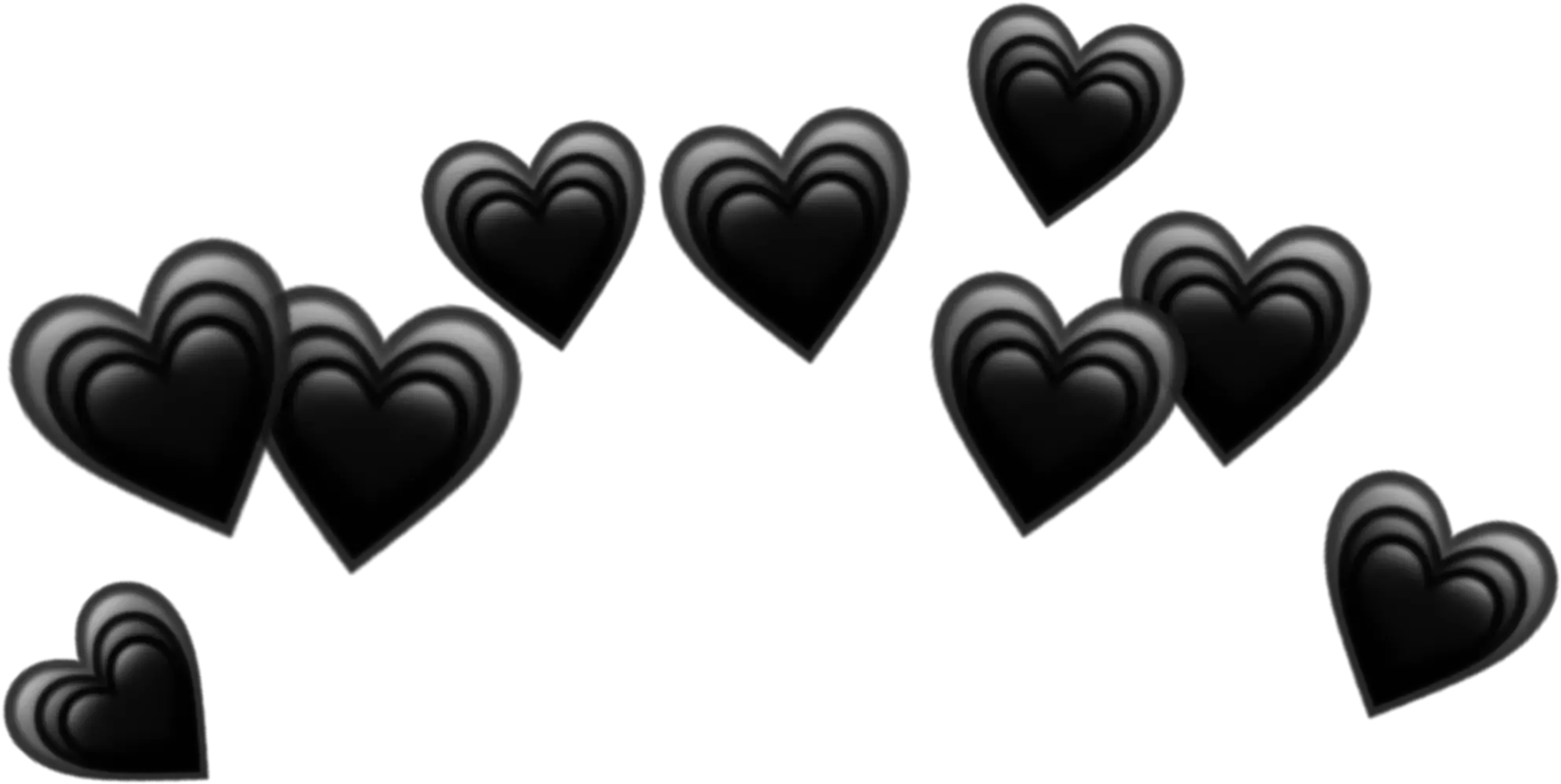 Heart Hearts Crown Black Tumblr Emoji Png Heart Crown Black Hearts Crown Png