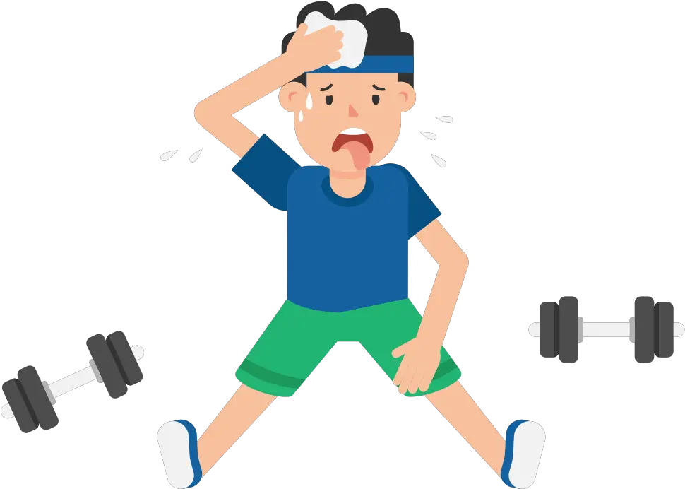 File Man Tired After Workout Cartoon Png