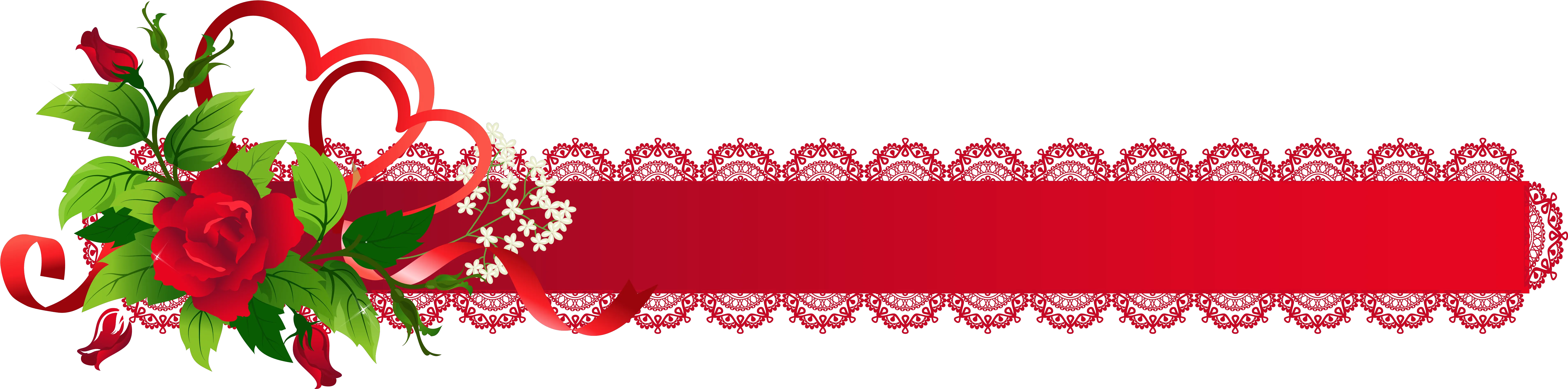 Clip Art Rose Banners Red Roses Border Png