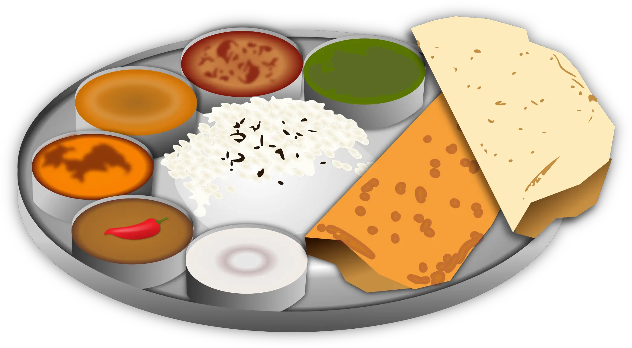 Dinner Clipart Meal Indian Food Vector Png