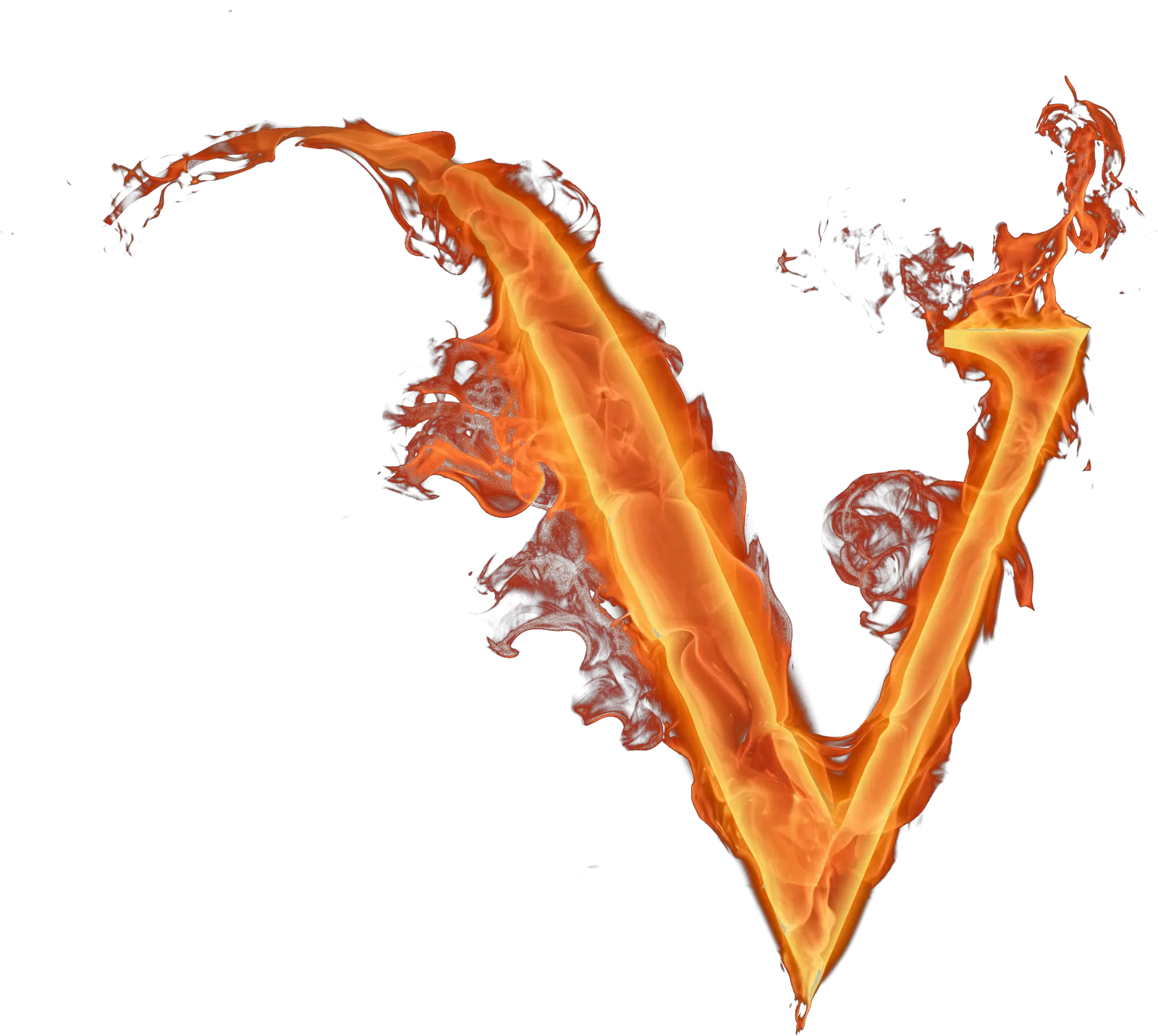 Transparent Flame Letters Clipart Letter V Fire Png