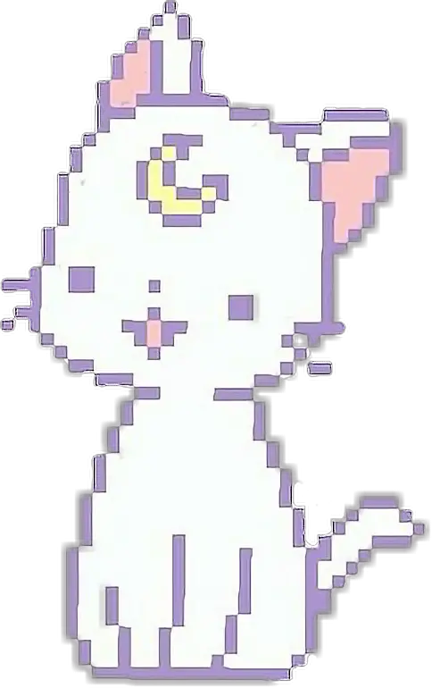 kitty kitten cat kawaii cute otaku pixel pixelated Kawaii Pastel Pink Cat