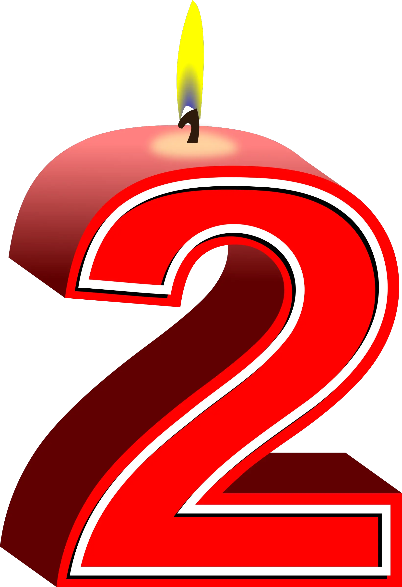 Number 2 Candle Png Transparent Png