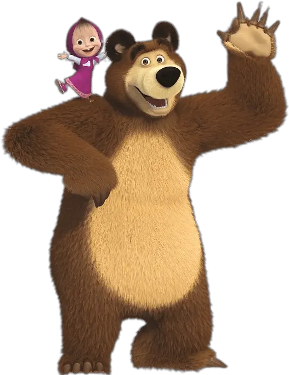 Masha On Bear S Shoulder Bear Masha Png