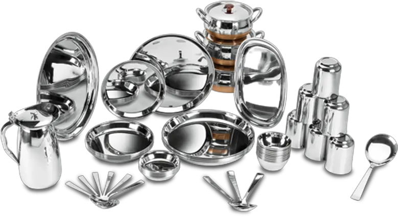 Transparent Dinner Set Png Stainless Steel Dinner Set Png